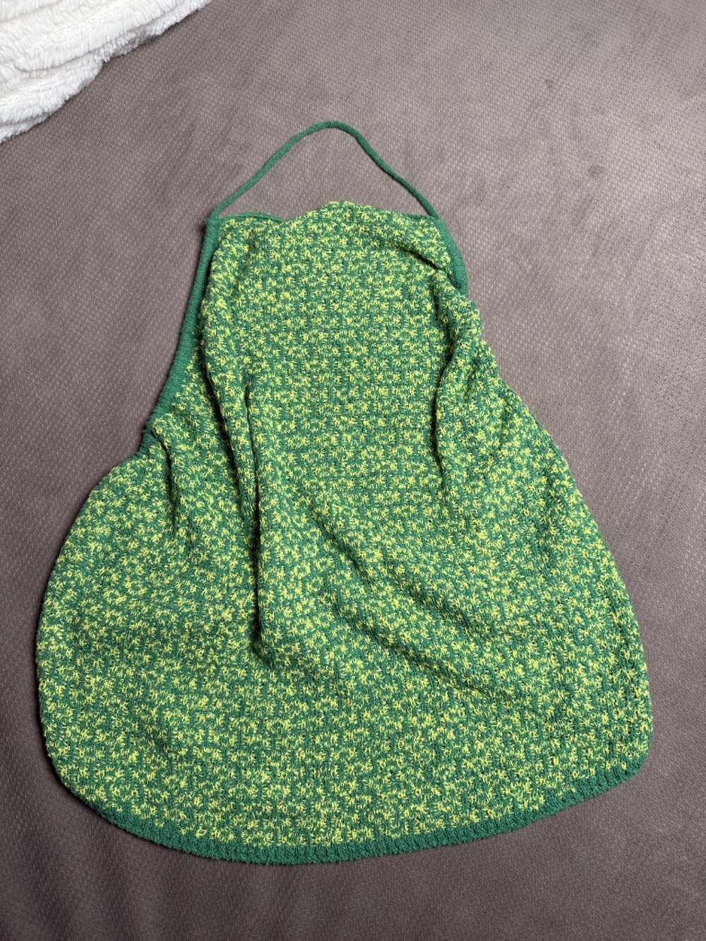 Free People Green and Yellow Knit Halter Tank Top